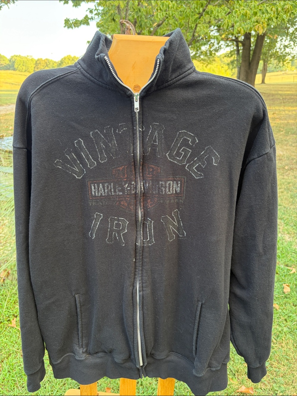 Harley-Davidson Black Full-Zip Vintage Iron Jacket